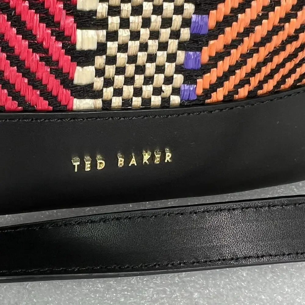 Ted Baker Taliiaa Multicolor Woven Boho Bucket Shoulder‎ Bag Leather Trim